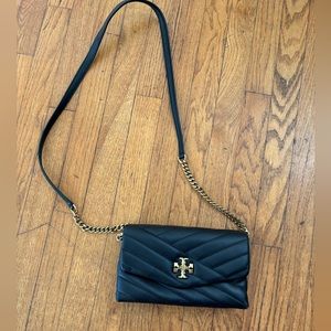 Tory Burch Black Crossbody Bag with Gold Accents